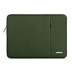 MOSISO Laptopfodral kompatibel med MacBook Pro 16 tum M4 M3 M2 M1, bärbar dator, 15,6 tum laptopväska, 16 tums laptopfodral, 16 tums laptopfodral, polyester vertikalt fodral med ficka, armégrön