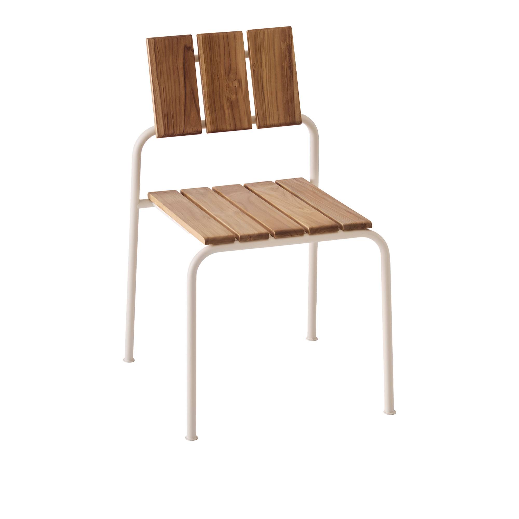 A Huseby - Kallio outdoor dining chair ivory - Udendørs spisebordsstole - Sami Kallio - Beige - Metal/Træ