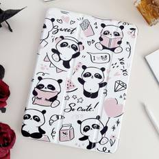 Cute Stuff IPad Compatible Panda Pattern Tri-Fold Colored Drawing Protective Case Without Keyboard Compatible With Ipad Mini 4/5/6/9.7/10.2/10.5/Air4/Air5/10th/10.9/Pro11 Inch/Air11 (M2)/Pro11 (M4)/2024