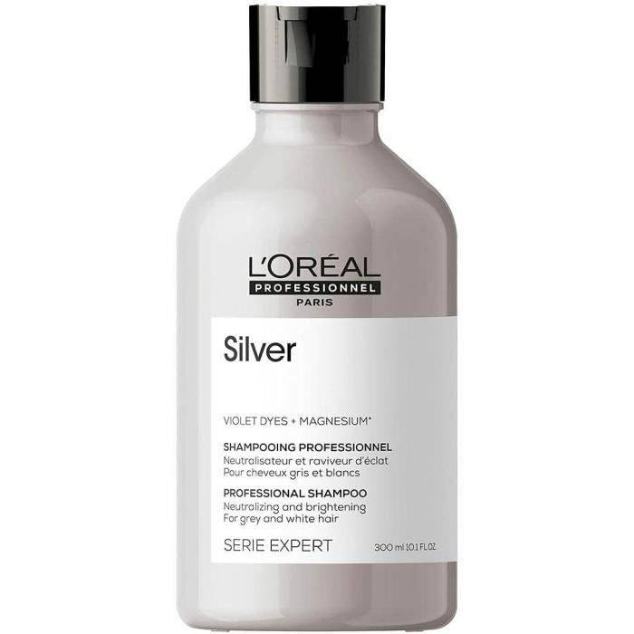L'Oréal Professionnel Neutralizing Shampoo, Grey or White Hair, Silver Serie Expert, 300 ml