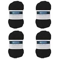 4-pack, 100 g grovt garn för stickning och virkning, T-shirt-garntyg, överkast, för korgpåsar, filtar, hattar, leksaker, skor, halsdukar, svart