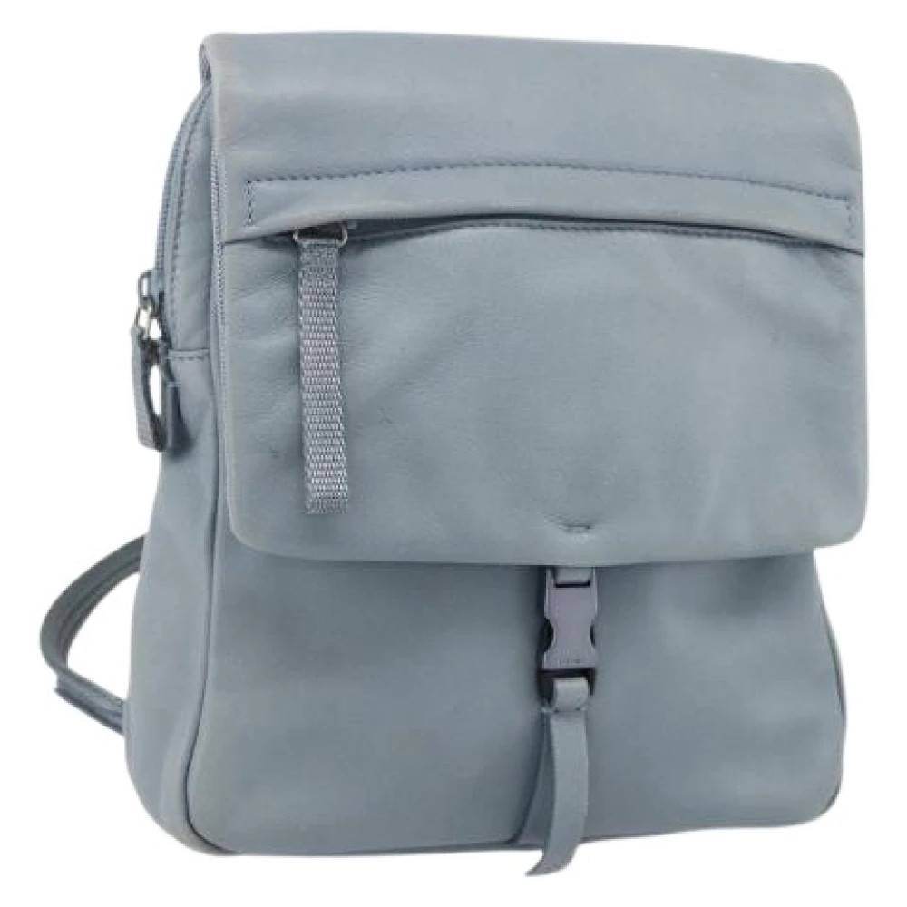 Prada Vintage Pre-owned Vintage Læder Rygsæk - Vintage - Dame - Blå - ONE SIZE - Læder