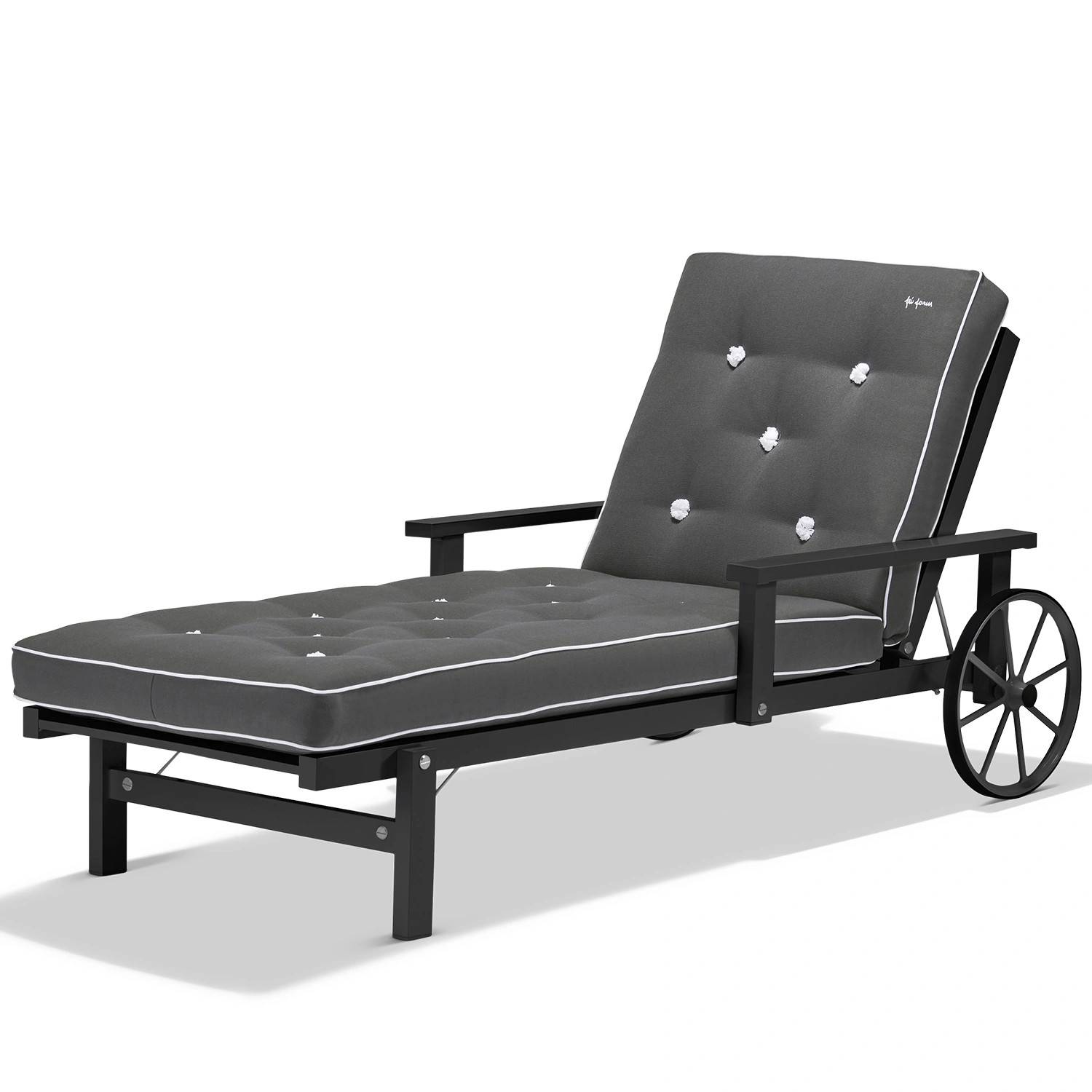 Liggvagn 31 svart aluminium - med dyna - Svart