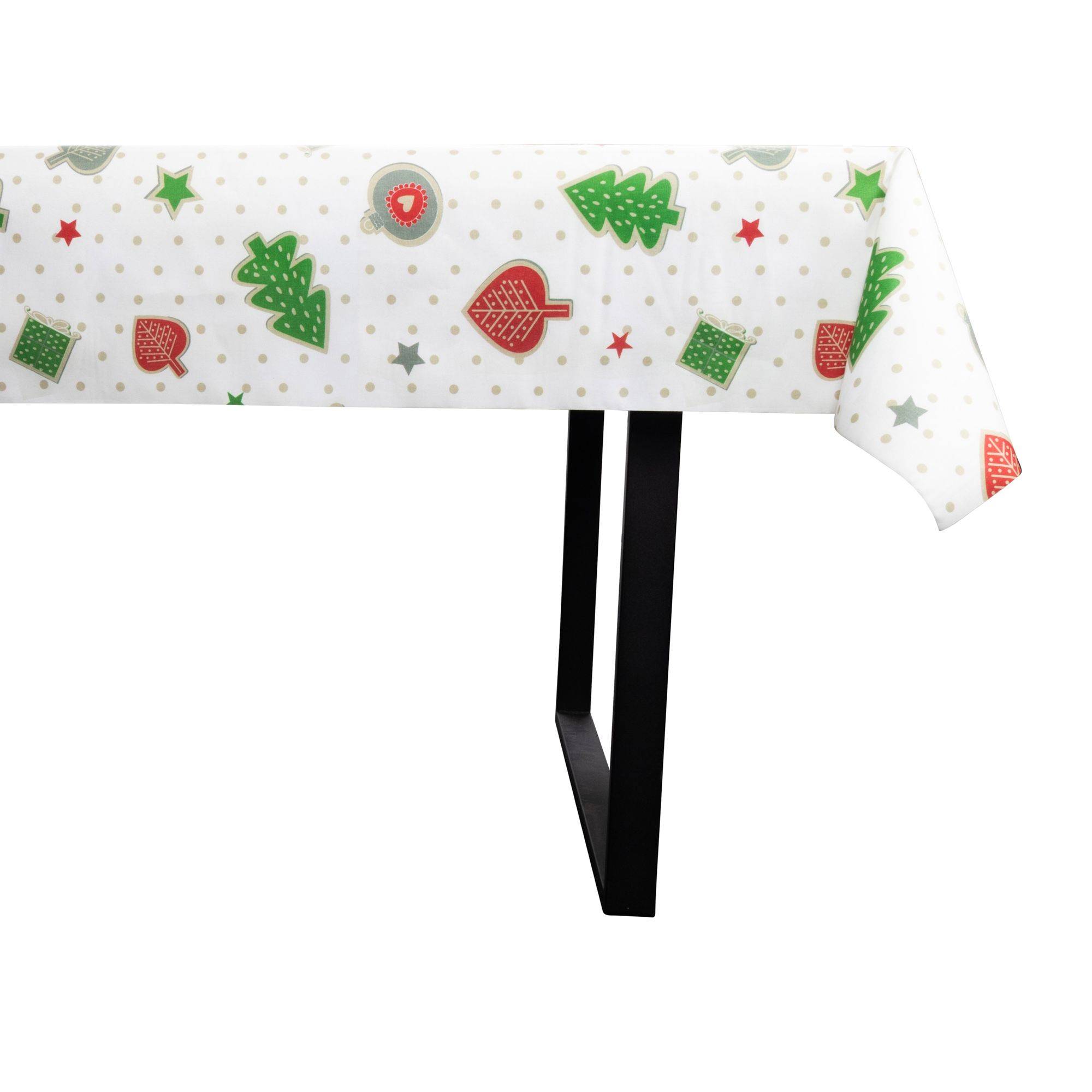 Tekstil voksdug - 140 cm bred - Juledug - 30 meters rulle - Christmas Charms And Dots - Voksdug med akrylbelægning