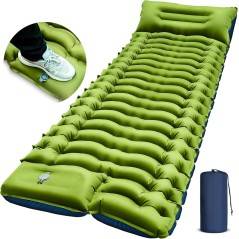 Yuzonc Selvoppustelig Campingmadras 195×68 cm – 10 cm Tyk & Integreret Pude.