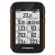 Coospo BC200 Cykelcomputer - 2,6", Bluetooth, GPS, Pulsmåler/Hastighed/Tid - Sort/Orange