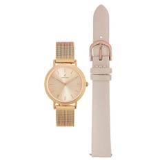 [Sun Flame Co., Ltd.] Grandeur Watch GJC13 GJC13-BE Ladies Leather (Beige), Mesh (Pink Gold)