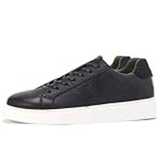 Barbour herr ponting läder sneakers svart, Svart, 44.5 EU