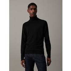 Merino Wool Roll Neck Jumper - Calvin Klein - Black - Men - XL - Black - XL