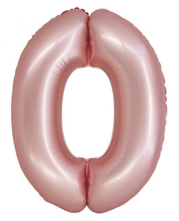 Siffraballong Rosa Nummer 0 Folie 76 cm