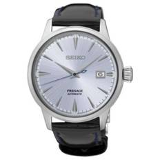Seiko Presage Cocktail Time Automatic Blue Dial Black Leather Strap Men's Watch SRPB43J1