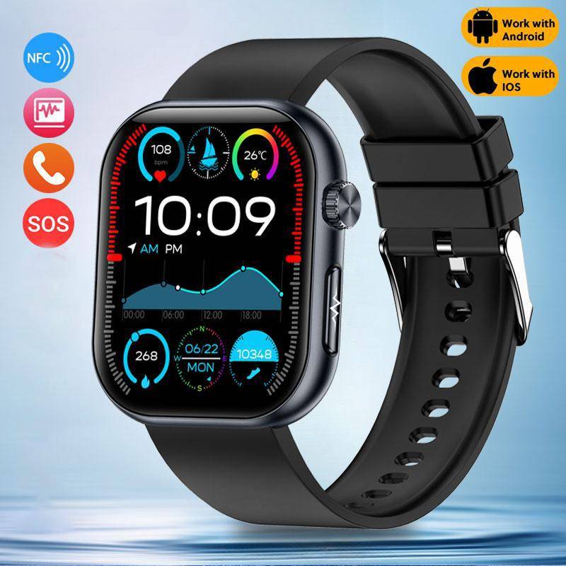2026 NFC Smart Watch Women Amoled Screen Fitness Tracker Sport Watches Men Magnetic Charging Bluetooth Call  Smartwatch