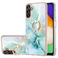 TPU Cover Finger Ring Kickstand Samsung Galaxy A34 grøn marmor