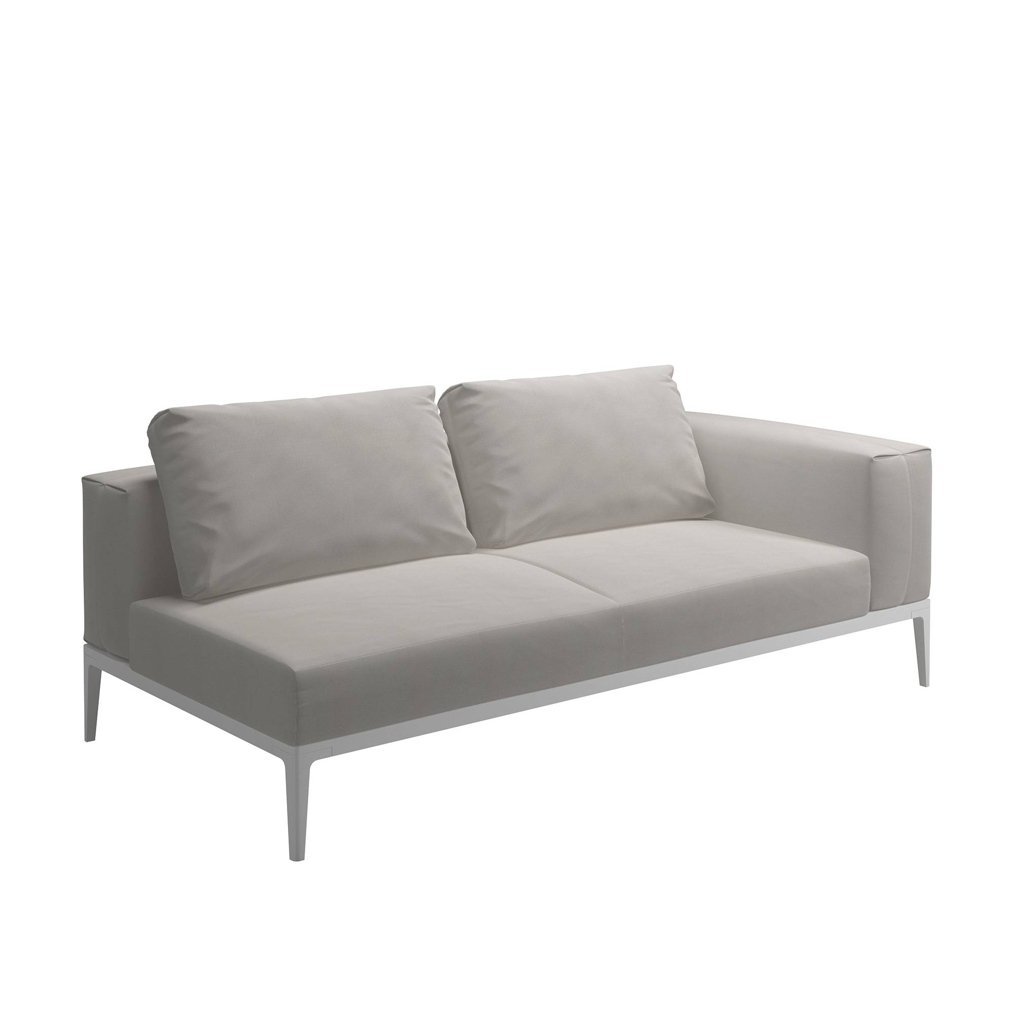 Gloster - Grid Right End Unit, Frame White, Kat.B Blend Linen - Utomhussoffor - Henrik Pedersen