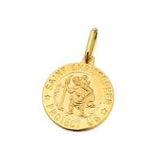 9ct Gold St. Christopher Medallion - 14mm - G5305