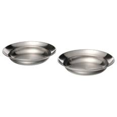 GRILLTIDER djup tallrik, rostfritt stål, 21 cm