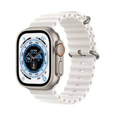 Apple Watch Ultra GPS + Cellular, 49mm Titanium Case with White Ocean Band - Fyndvara