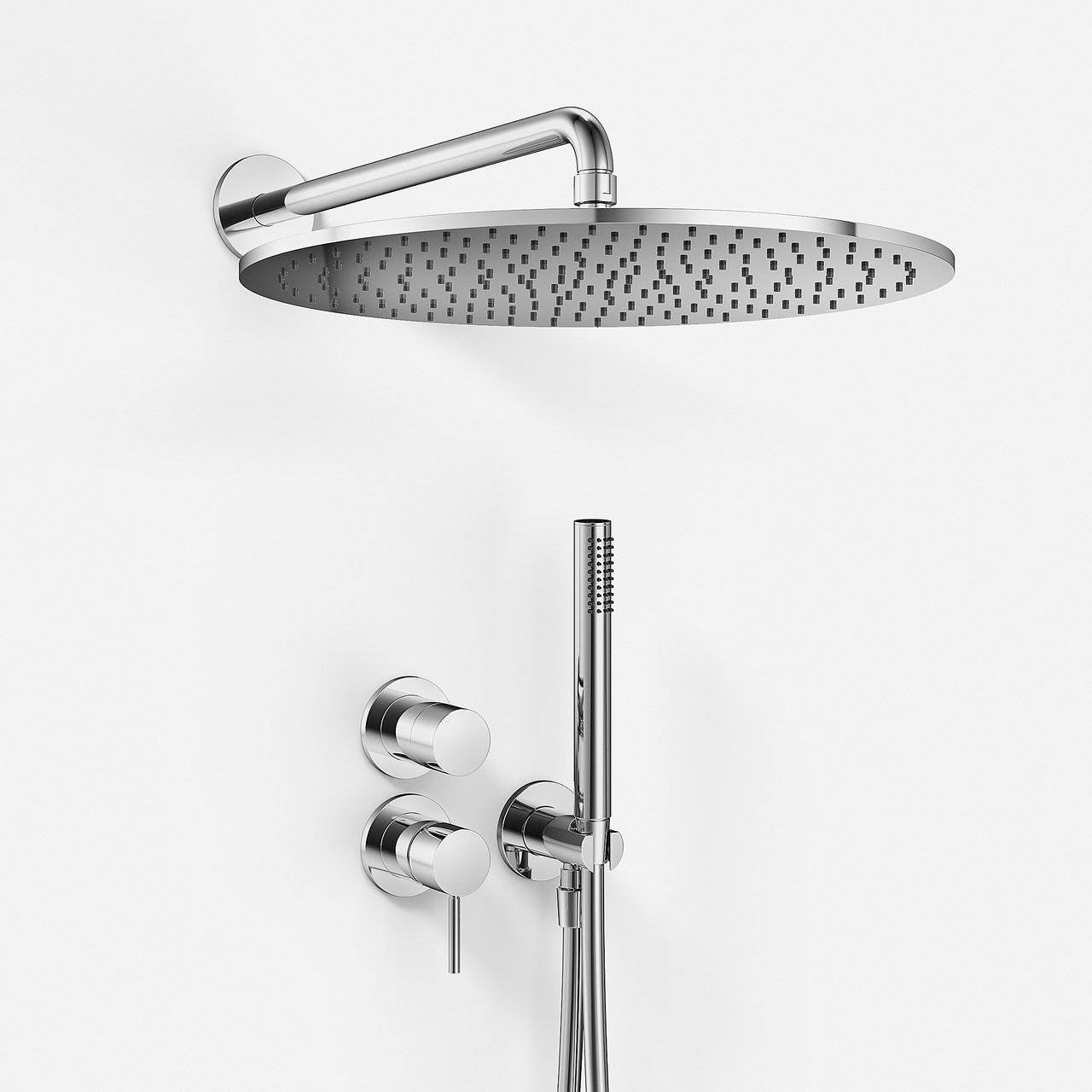 Semplice SBR901 S13 - Brusesæt Ø40 cm Væg Krom Brusearmatur - fra Bad&Stil.