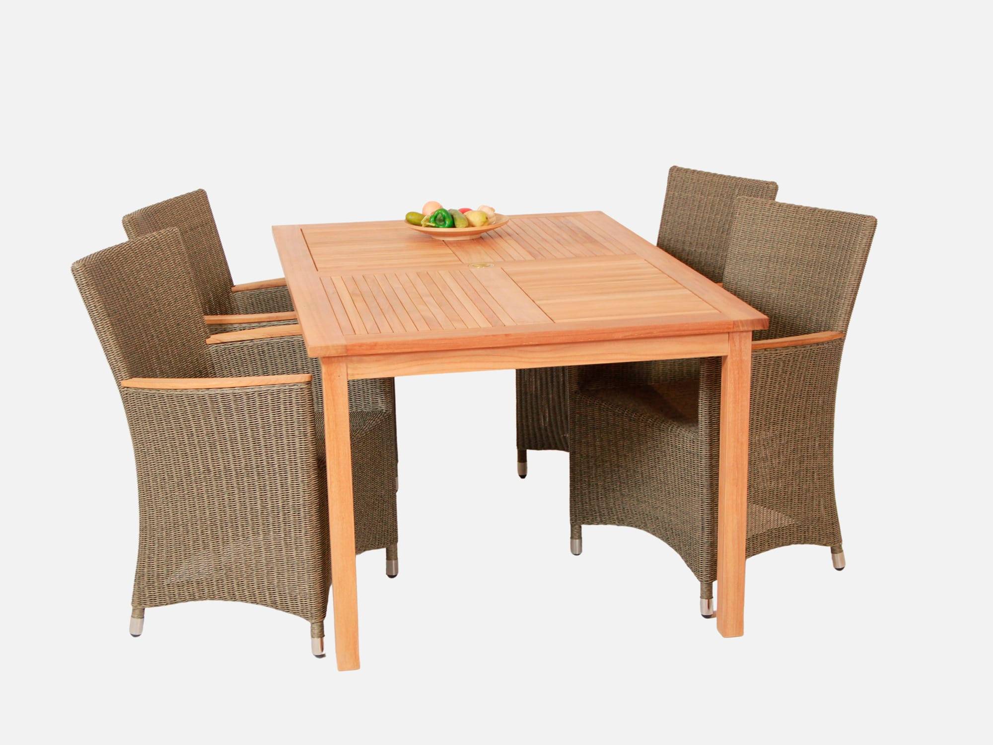 Havemøbelsæt Teak 100x160 Diana Taupe