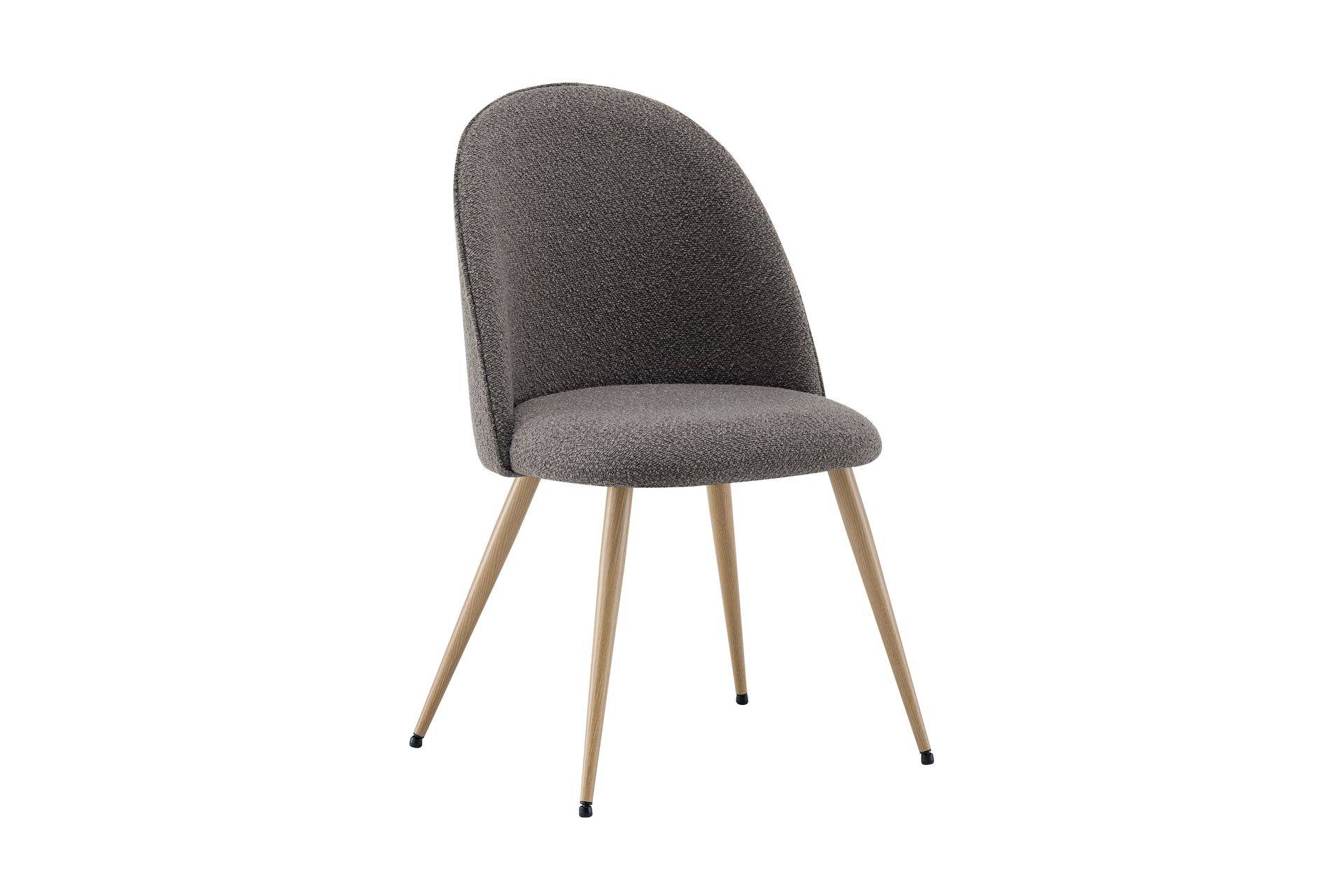 Nibe Plus Matstol & Köksstol i Bouclé med Metallben Ekutseende - Brun köksstol Basic Home