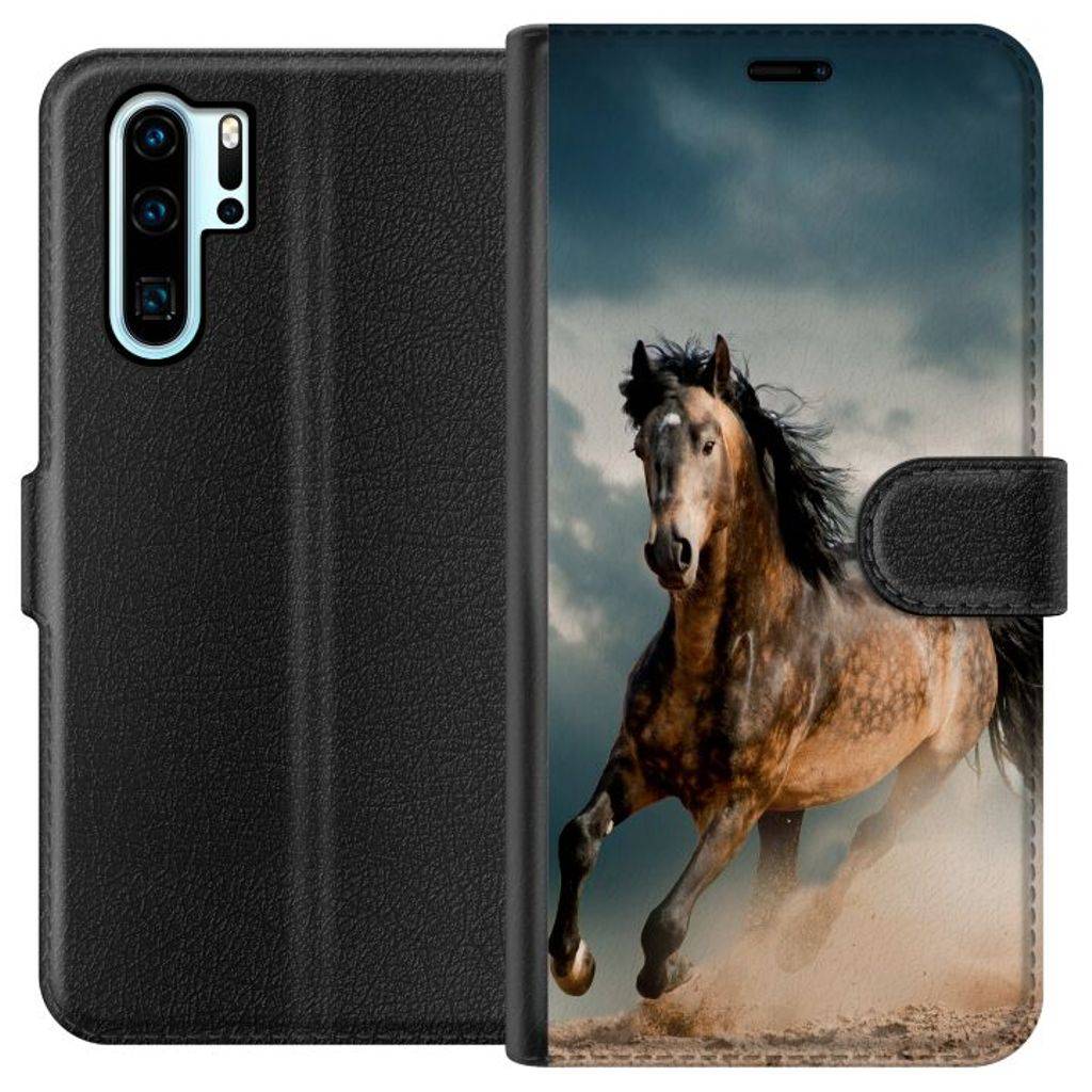 Huawei P30 Pro Svart Plånboksfodral Springande Häst