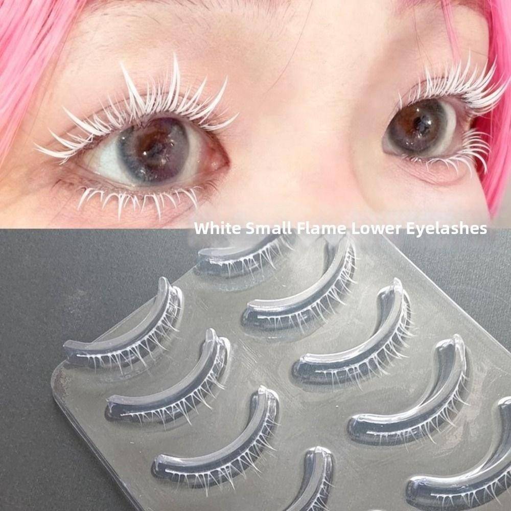 Ögonfransförlängning Vita Lösögonfransar Långa Kors Ögonmakeup Verktyg Nya Vita Fransar för Cosplay gray