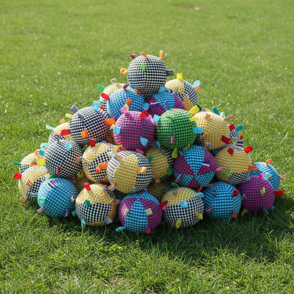 Training Soft Fabric Ball with Bell: Squeaky Fetch & Chew Toy for Dogs - Interactive Toss and Bite Play for Puppy Training