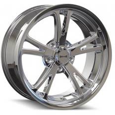 REVOLUTION TWINSPOKE Chrome 8x18 , ET 0, 5x120.65 med 235/45-18 dæk