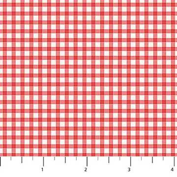 "Cherry Orchard" Gingham Red by Bernadett Urbanovics.