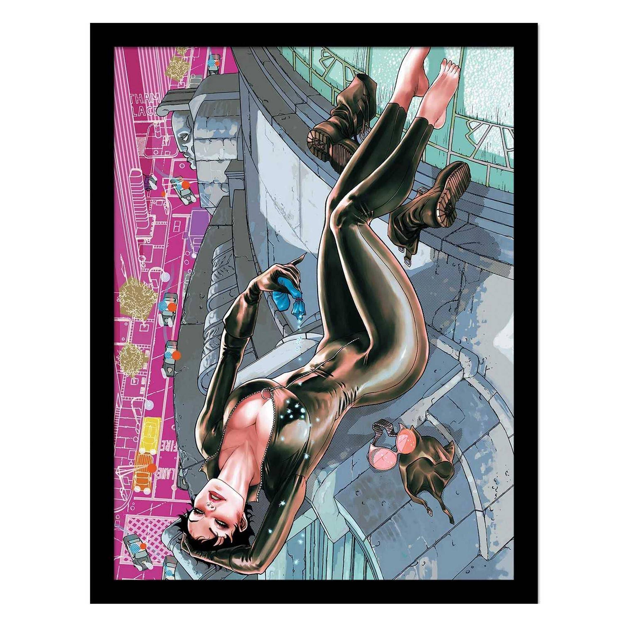 Batman Catwoman Around Comic Cover Print 30cm x