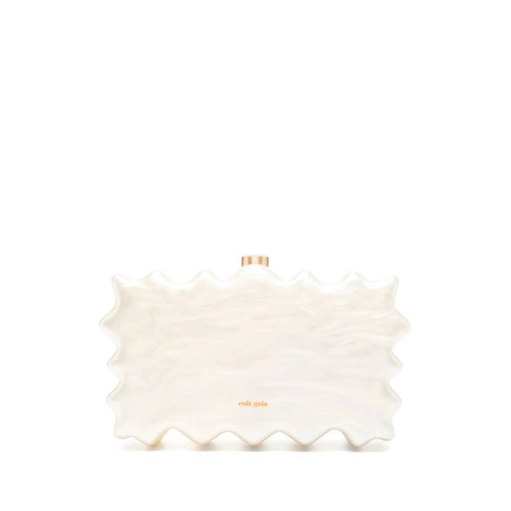 Cult Gaia Beige Clasp Håndtaske med Debossed Logo - Tasker - Dame - Beige - ONE SIZE -