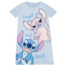 Disney Lilo och Stitch Nattlinne för Flickor | Angel och Stitch Nattlinne | Kortärmad Nattklänning för Flickor | Blå 152