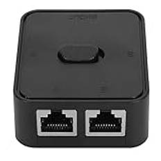 RJ45 CAT6 2-portars Gigabit-Nätverksswitch, 2-portars Nätverksswitch Splitter Selector Hub, 2 in 1 Out Network Key Press Splitter Switch, 1 in 2 Out Power Network Switch