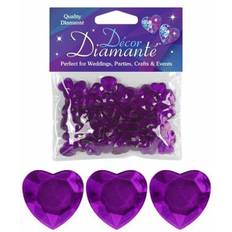 Pynte diamanter, ametyst hjerter, 12mm, 28g