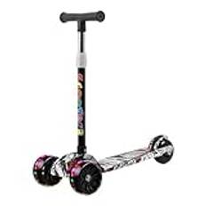 Boys Scooter | Light Up Scooter | 3 Wheel Scooter | Foldable Graffiti Scooter With Flash Wheel | Non-slip Deck Three Wheel Scooter, Outdoor Activities For Holiday & Birthday