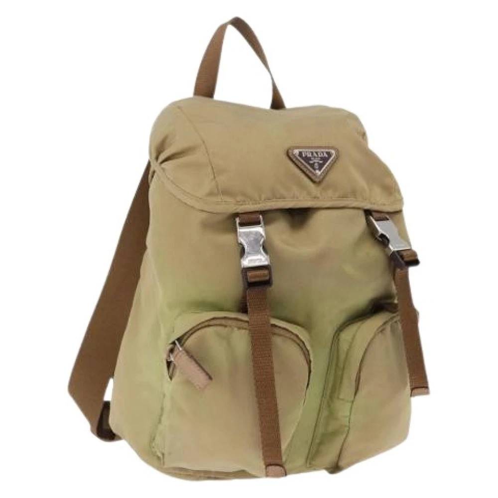 Prada Vintage Pre-owned Vintage Rygsæk - Vintage - Dame - Beige - ONE SIZE - Uld
