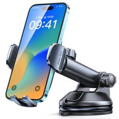 CIRYCASE Telefonhållare för bilsugkopp, universal 360° justerbart telefonfäste bil, snabb frigöring med en knapp, biltelefonhållare för instrumentbräda/vindruta, 4-7 tum smartphones