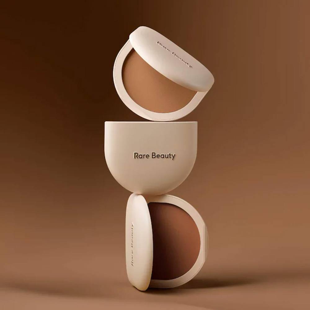 Rare Beauty Stay Genuine Shaded Compact Setting Powder Swiftly Soften Even Cut Oil Glow & Lock Base Makeup With Mild Daily Look
