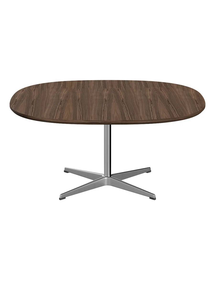 Piet Hein A203 Sofabord, 100 x 100 cm fra Fritz Hansen Valnød finér m. finérkant - Jacobsen Plus