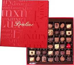 Pralibel Belgian chocolatier Red Box Luxe