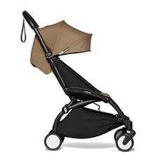 BABYZEN YOYO2 Kinderwagen (Kinderwagengestell Black und 6+ Textile Set Toffee) - mit Gurt, Rückenlehne, Verdeckbügel, Schultergurt, Aufbewahrungstasche, Sitzpolster und farbgleichem Verdeck