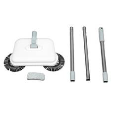 Hand Push Sweeper 2 in 1 Wet Dry Use 360 Degree Rotating Quiet Manual Sweeping Mop for Wood Tile