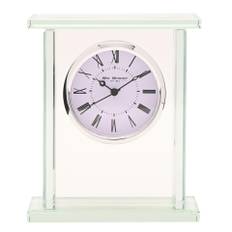 Wm.Widdop Glass Silver Bezel Mantel Clock One Size transparent vit färg