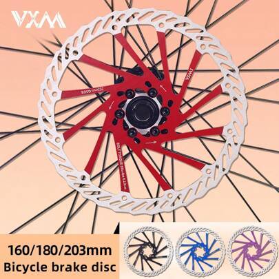 1 st VXM cykelbroms, 160 mm/180 mm/203 mm skivbroms, mountainbike downhill skivbromsskiva, hydrauliska bromsbelägg, flytande bromsbelägg, flerfärgade - Multifärgad (Multi-size)