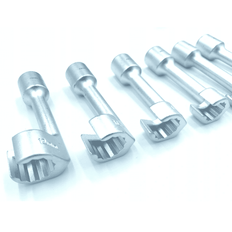 Hylsnycklar, sats 6st, halvöppna, 1/2" 12-19mm