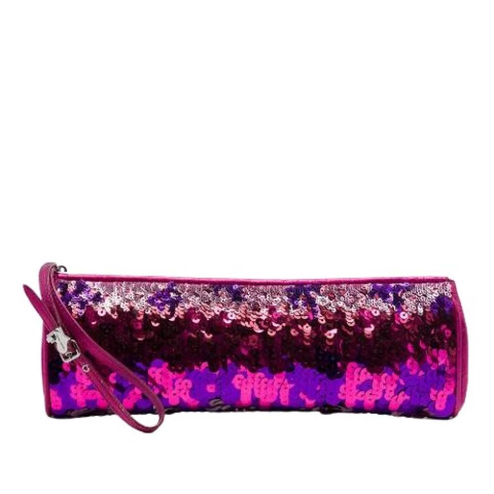 Miu Miu Pre-owned Pre-owned Sequin Leather Clutch - Vintage - Dame - Lilla - ONE SIZE - Læder