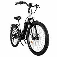 cysum Panda Elcykel, 27,5'' Elcykel för män kvinnor vuxna, City E-Bike, 75Nm 25km/h, 48v litiumbatteri 672Wh, räckvidd 100KM, hydraulisk skivbroms, Step through