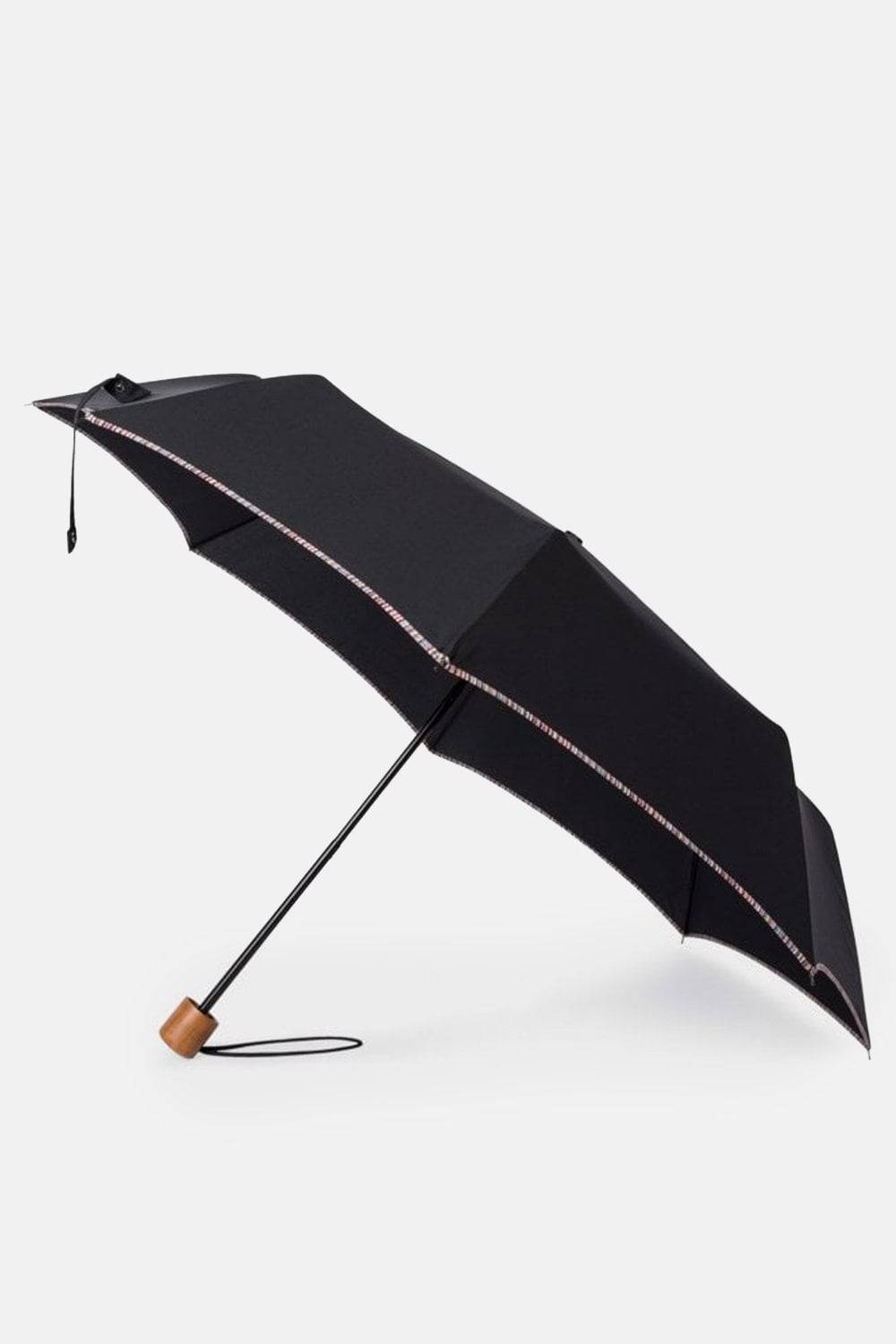 PAUL SMITH UMBRELLA TELESCOPIC M TRIM Size: OS, colour: BLACK