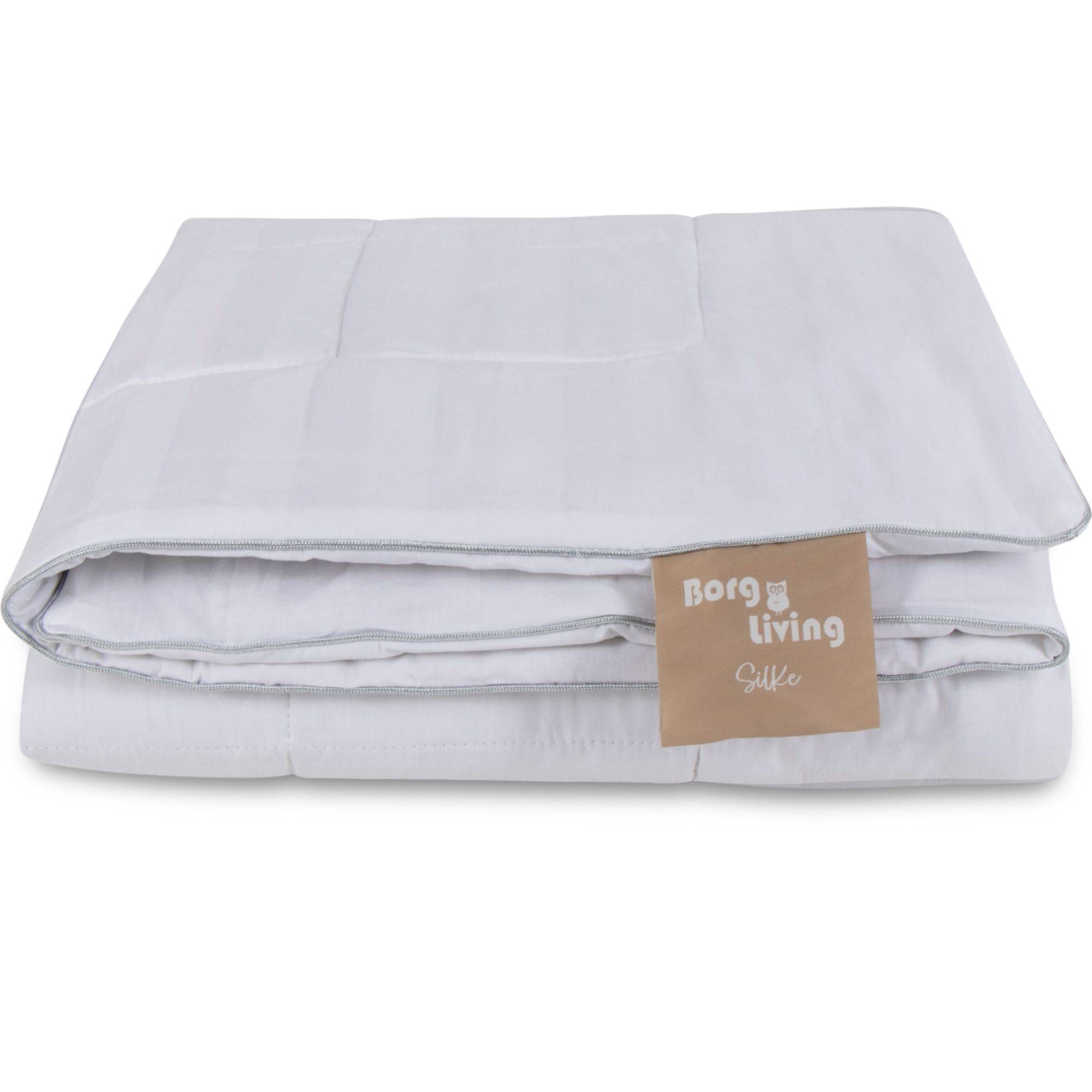 Silkedyne med 100% Mulberry silkefyld - Temperaturregulerende helårsdyne - 140x220 cm - Borg Living