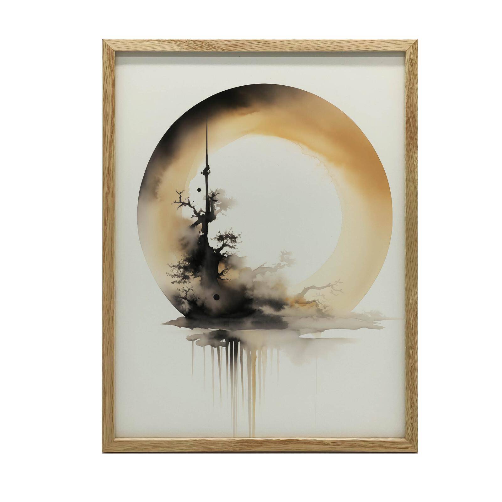 Zen-hjul Zen-hjul, 40X50 Cm, Guld Aluminiumram, Matt Papper 230 Gsm 54